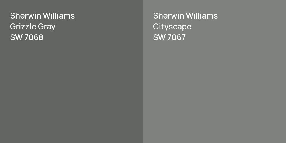 Sherwin Williams Grizzle Gray vs. Sherwin Williams Cityscape