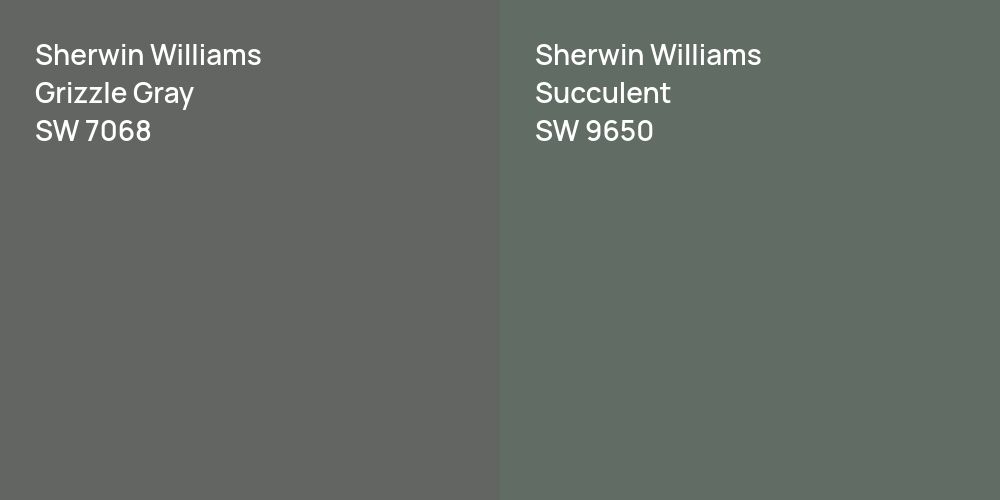 Sherwin Williams Grizzle Gray vs. Sherwin Williams Succulent