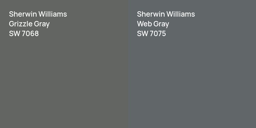 Sherwin Williams Grizzle Gray vs. Sherwin Williams Web Gray