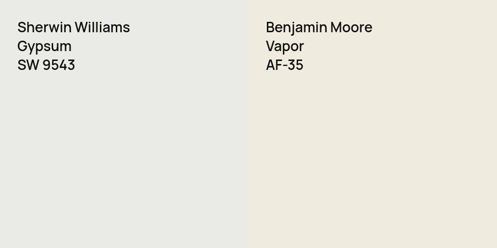 Sherwin Williams Gypsum vs. Benjamin Moore Vapor