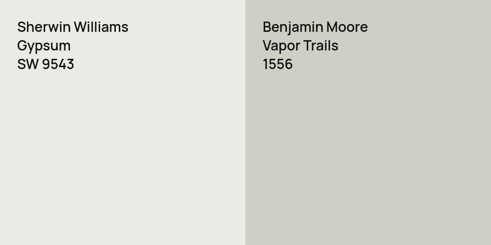 Sherwin Williams Gypsum vs. Benjamin Moore Vapor Trails