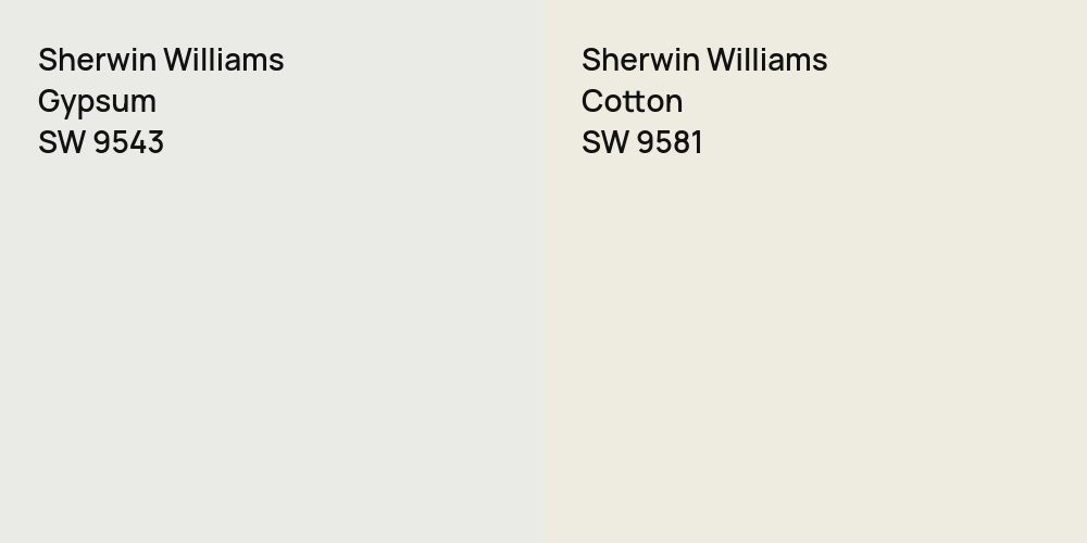 Sherwin Williams Gypsum vs. Sherwin Williams Cotton