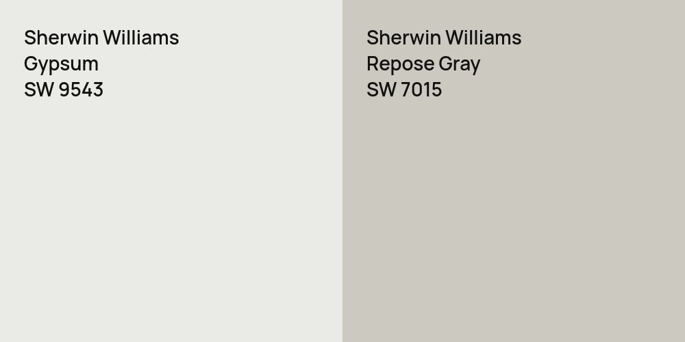 Sherwin Williams Gypsum vs. Sherwin Williams Repose Gray