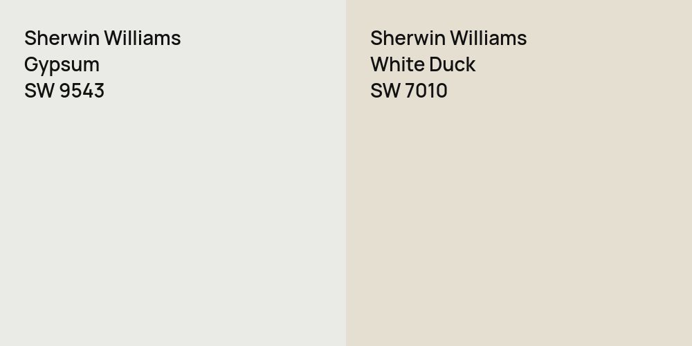 Sherwin Williams Gypsum vs. Sherwin Williams White Duck