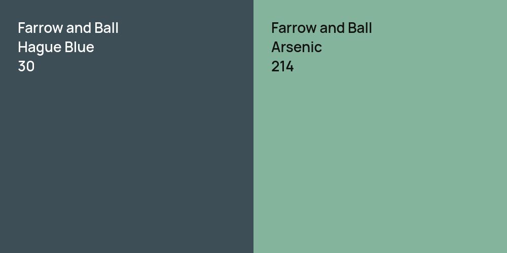 Farrow and Ball Hague Blue vs. Farrow and Ball Arsenic