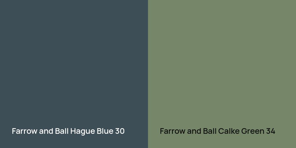 Farrow and Ball Hague Blue vs. Farrow and Ball Calke Green