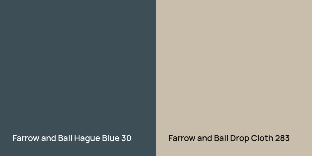 Farrow and Ball Hague Blue vs. Farrow and Ball Drop Cloth