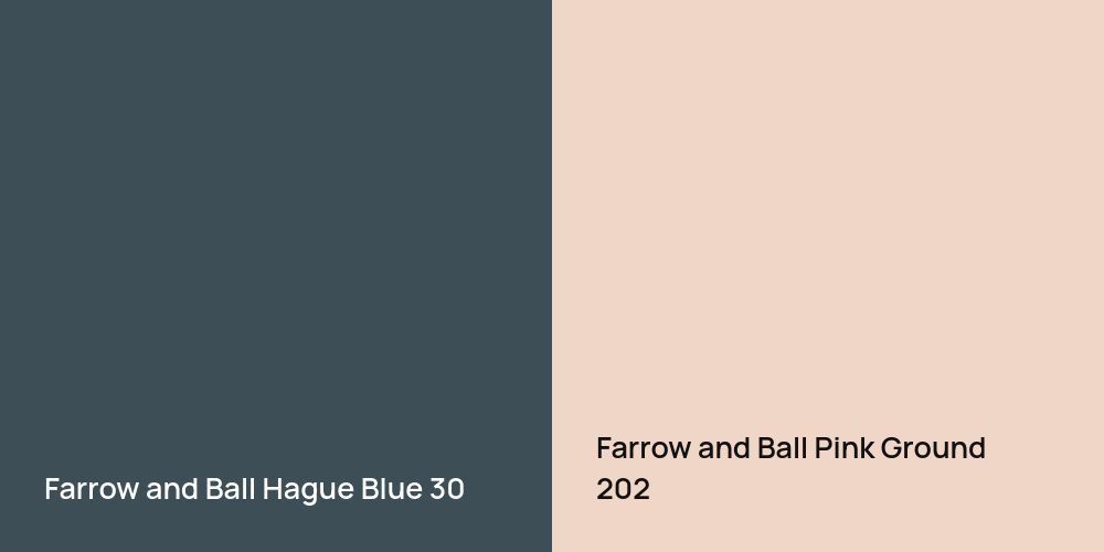 Farrow and Ball Hague Blue vs. Farrow and Ball Pink Ground