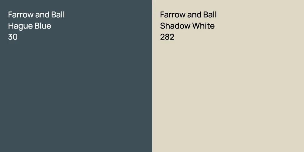 Farrow and Ball Hague Blue vs. Farrow and Ball Shadow White