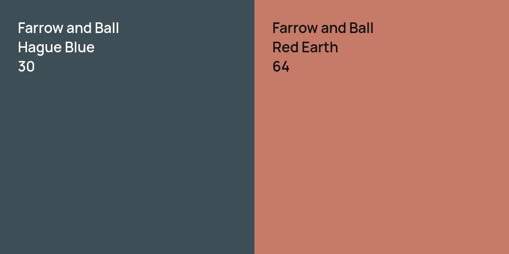 Farrow and Ball Hague Blue vs. Farrow and Ball Red Earth