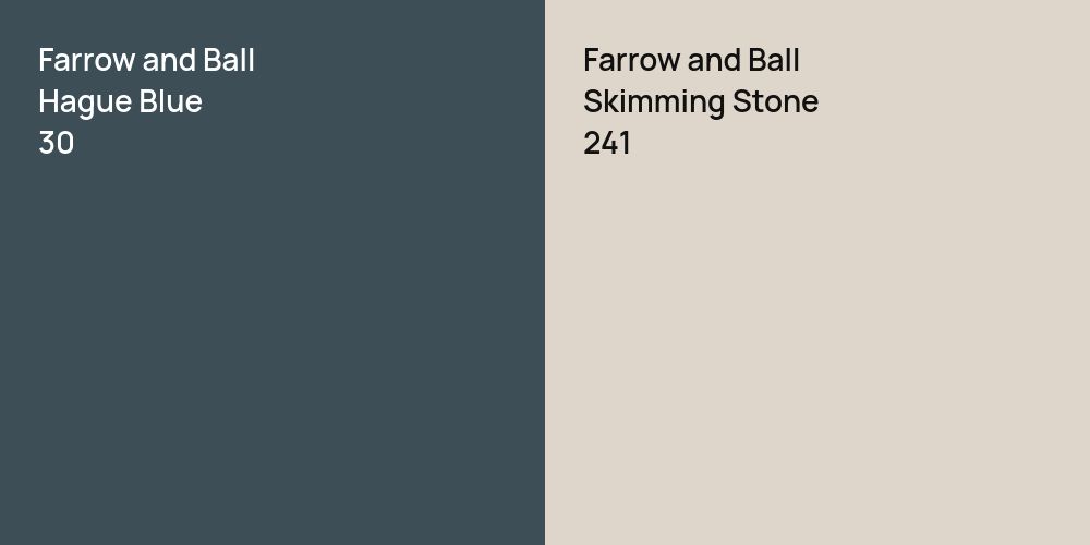 Farrow and Ball Hague Blue vs. Farrow and Ball Skimming Stone