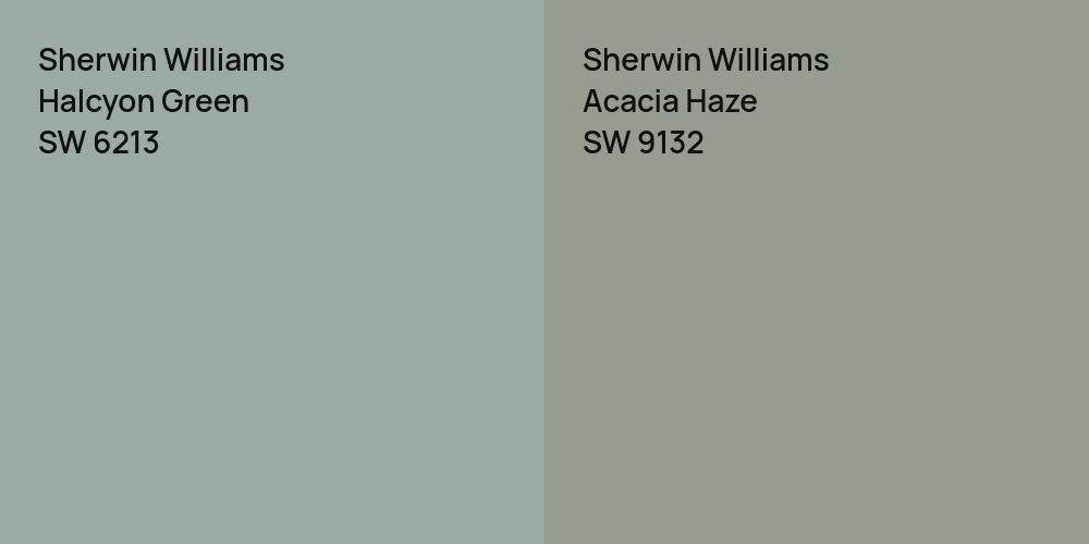 Sherwin Williams Halcyon Green vs. Sherwin Williams Acacia Haze