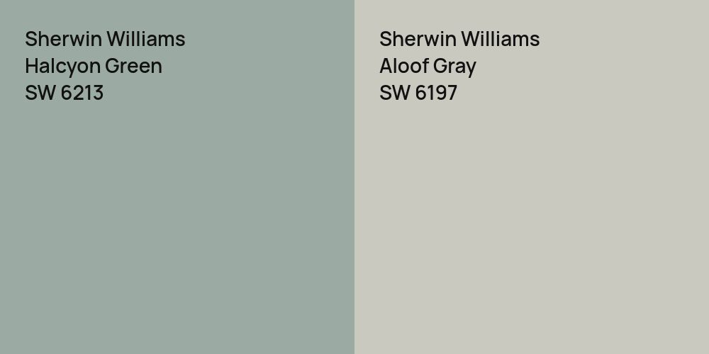 Sherwin Williams Halcyon Green vs. Sherwin Williams Aloof Gray