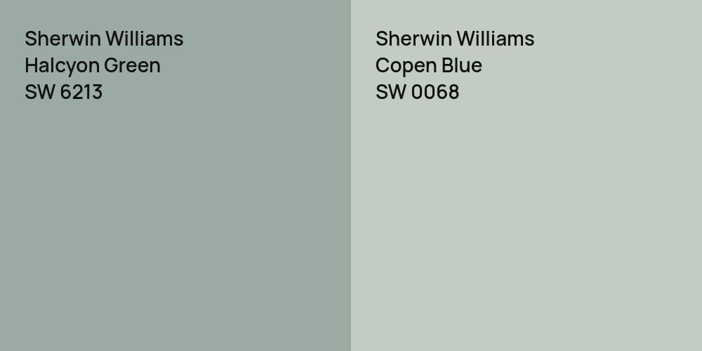 Sherwin Williams Halcyon Green vs. Sherwin Williams Copen Blue