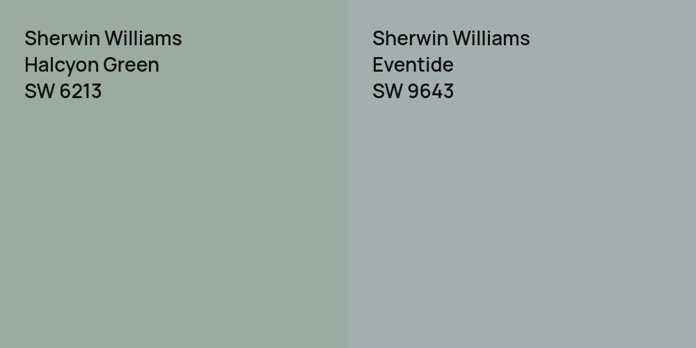 Sherwin Williams Halcyon Green vs. Sherwin Williams Eventide