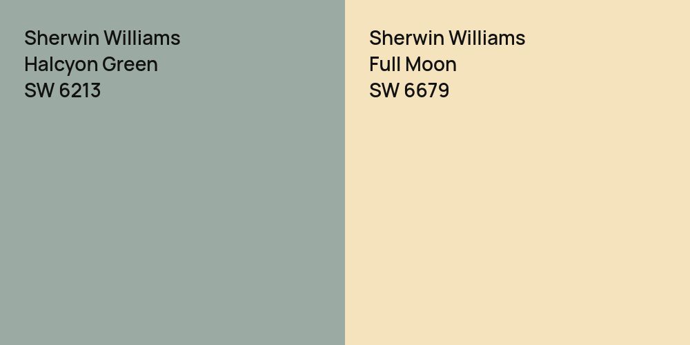 Sherwin Williams Halcyon Green vs. Sherwin Williams Full Moon