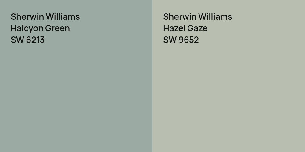 Sherwin Williams Halcyon Green vs. Sherwin Williams Hazel Gaze