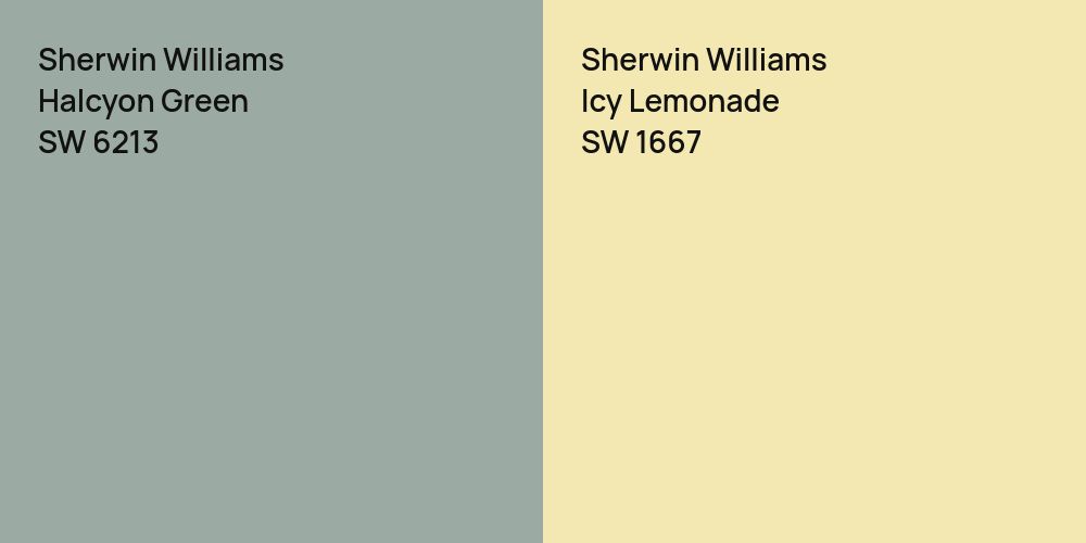 Sherwin Williams Halcyon Green vs. Sherwin Williams Icy Lemonade