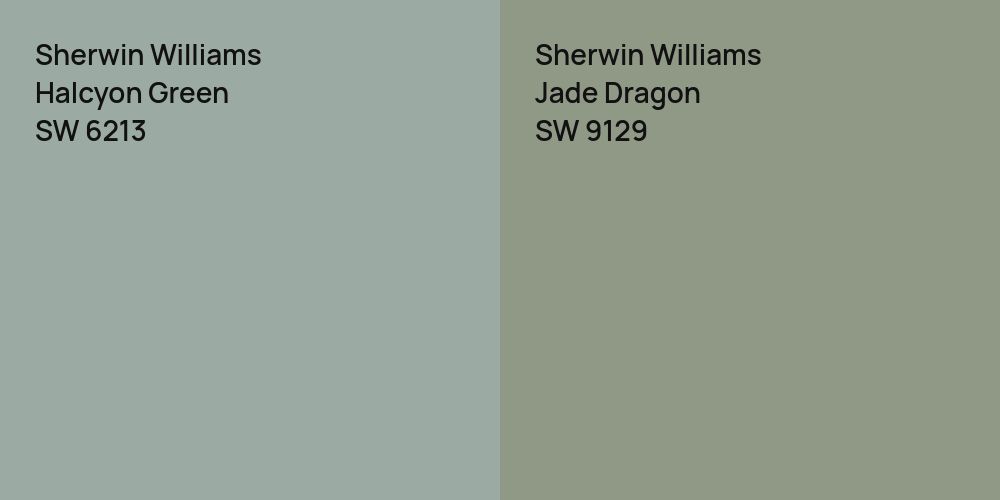 Sherwin Williams Halcyon Green vs. Sherwin Williams Jade Dragon