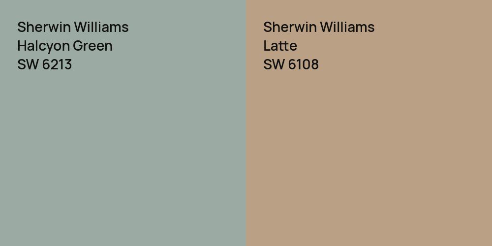 Sherwin Williams Halcyon Green vs. Sherwin Williams Latte