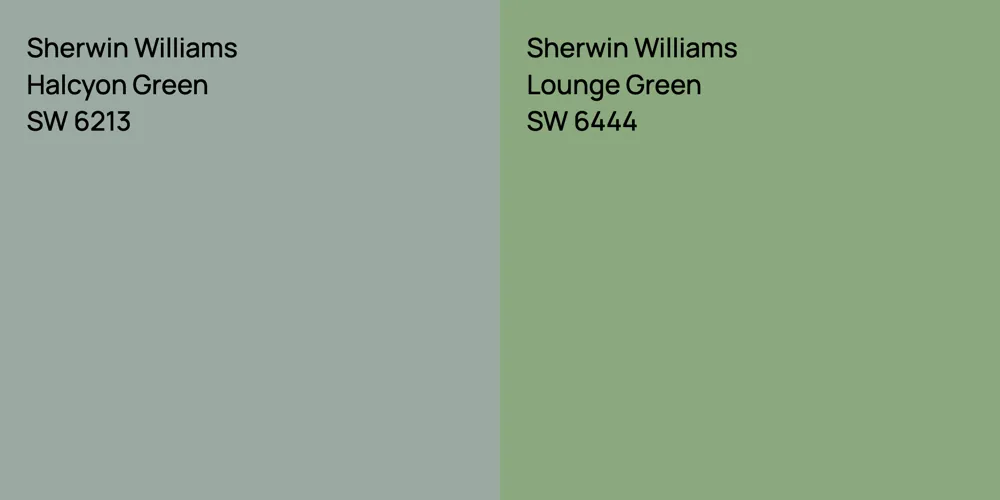 Sherwin Williams Halcyon Green vs. Sherwin Williams Lounge Green