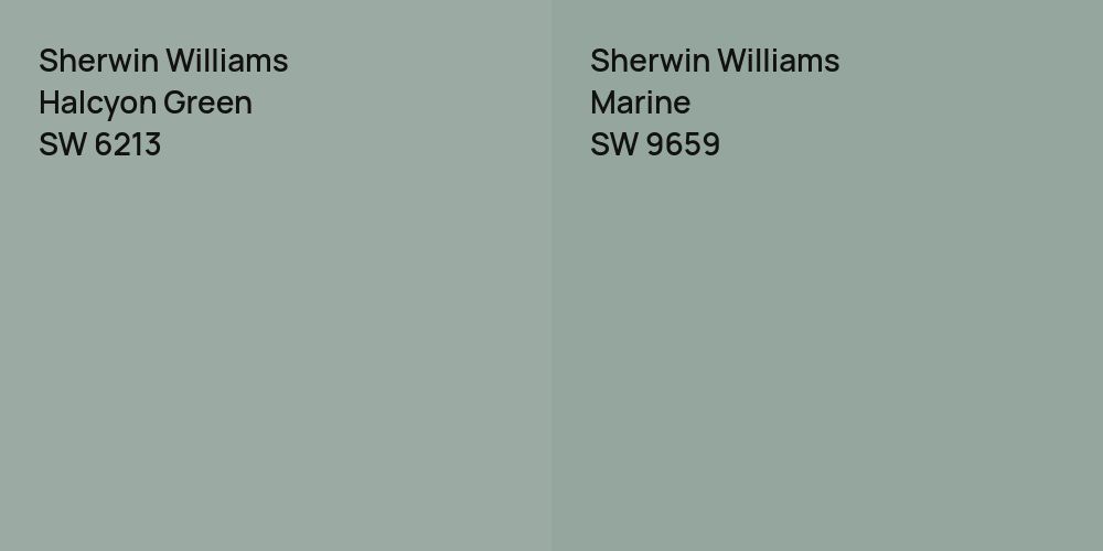 Sherwin Williams Halcyon Green vs. Sherwin Williams Marine