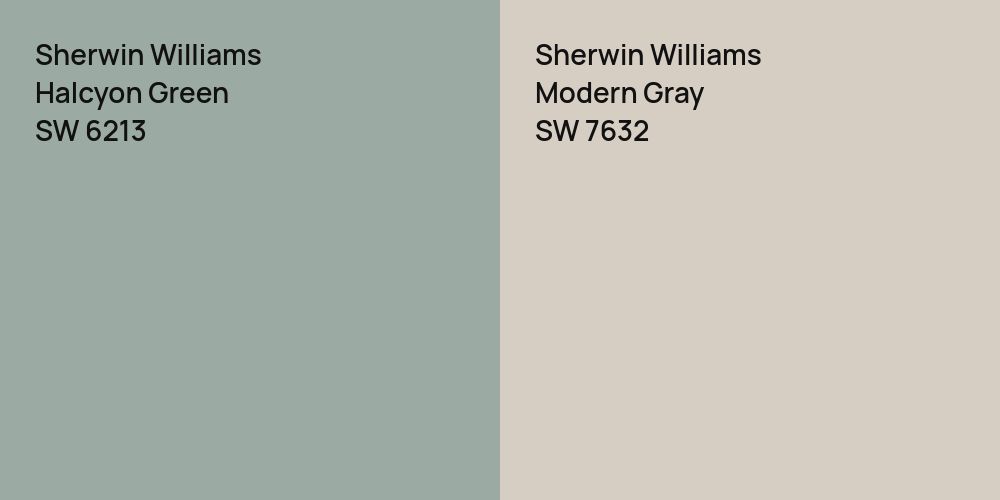 Sherwin Williams Halcyon Green vs. Sherwin Williams Modern Gray