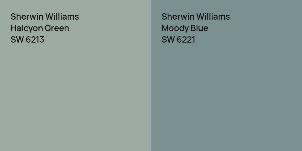 Sherwin Williams Halcyon Green vs. Sherwin Williams Moody Blue