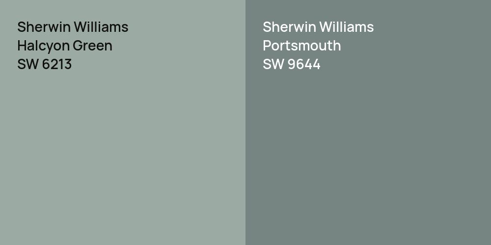 Sherwin Williams Halcyon Green vs. Sherwin Williams Portsmouth