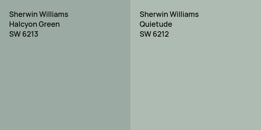 Sherwin Williams Halcyon Green vs. Sherwin Williams Quietude