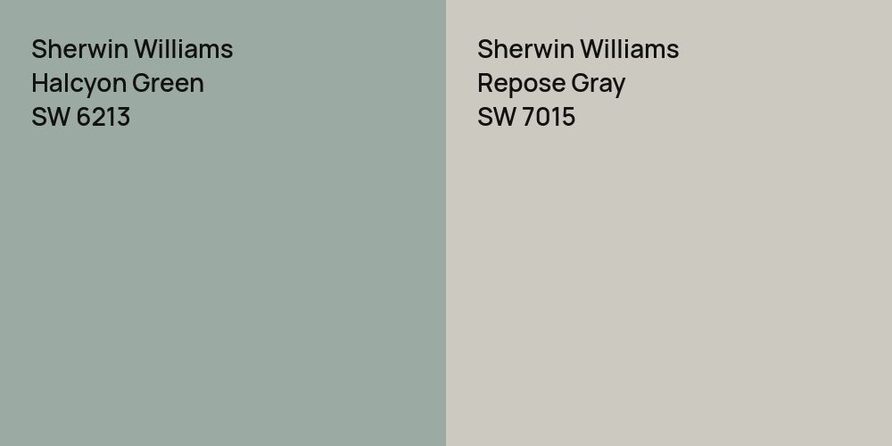 Sherwin Williams Halcyon Green vs. Sherwin Williams Repose Gray