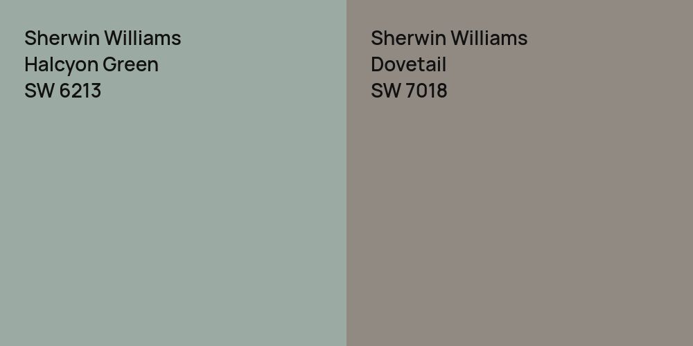 Sherwin Williams Halcyon Green vs. Sherwin Williams Dovetail