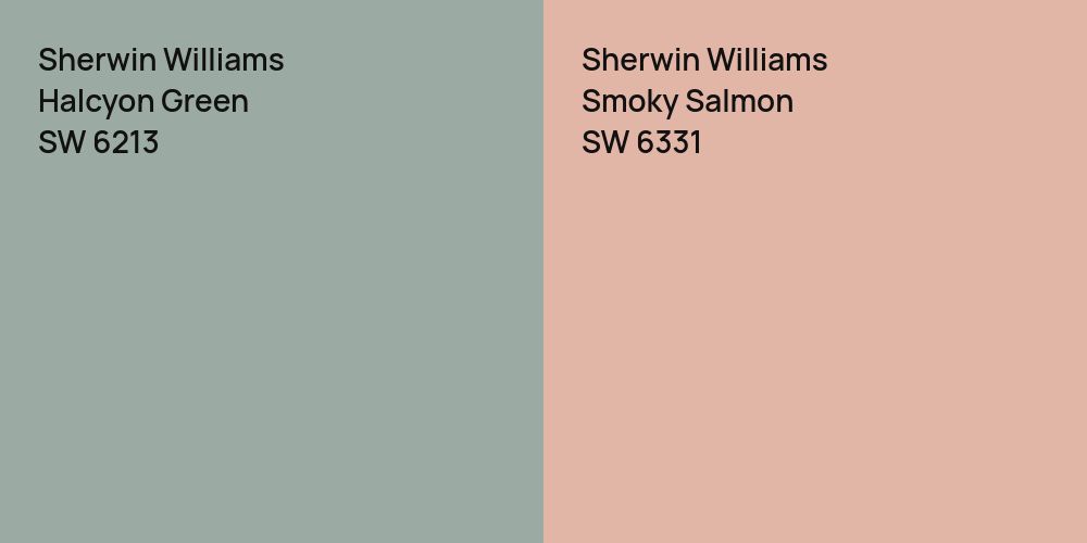 Sherwin Williams Halcyon Green vs. Sherwin Williams Smoky Salmon