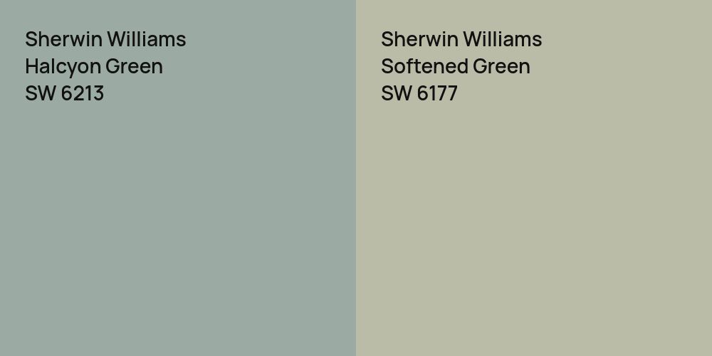 Sherwin Williams Halcyon Green vs. Sherwin Williams Softened Green