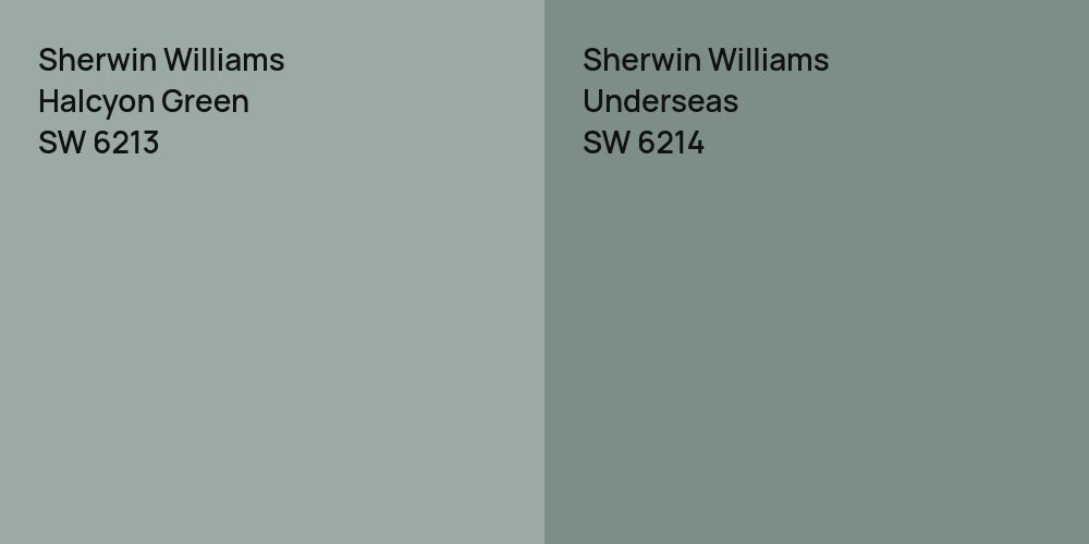 Sherwin Williams Halcyon Green vs. Sherwin Williams Underseas