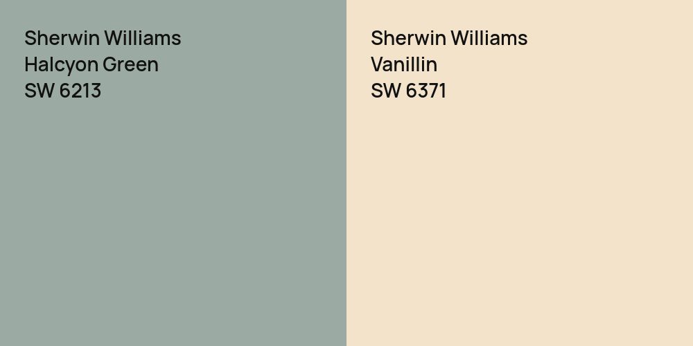 Sherwin Williams Halcyon Green vs. Sherwin Williams Vanillin