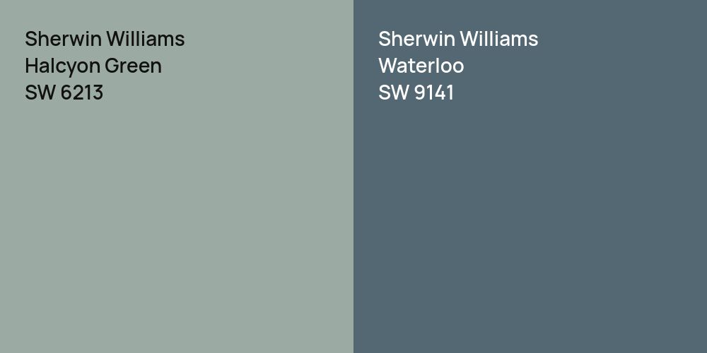 Sherwin Williams Halcyon Green vs. Sherwin Williams Waterloo