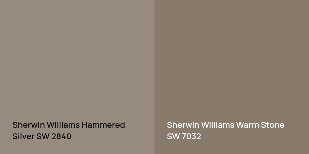 Sherwin Williams Hammered Silver vs. Sherwin Williams Warm Stone