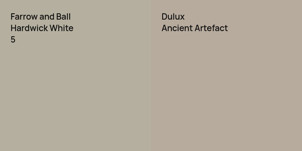 Farrow and Ball Hardwick White vs. Dulux Ancient Artefact