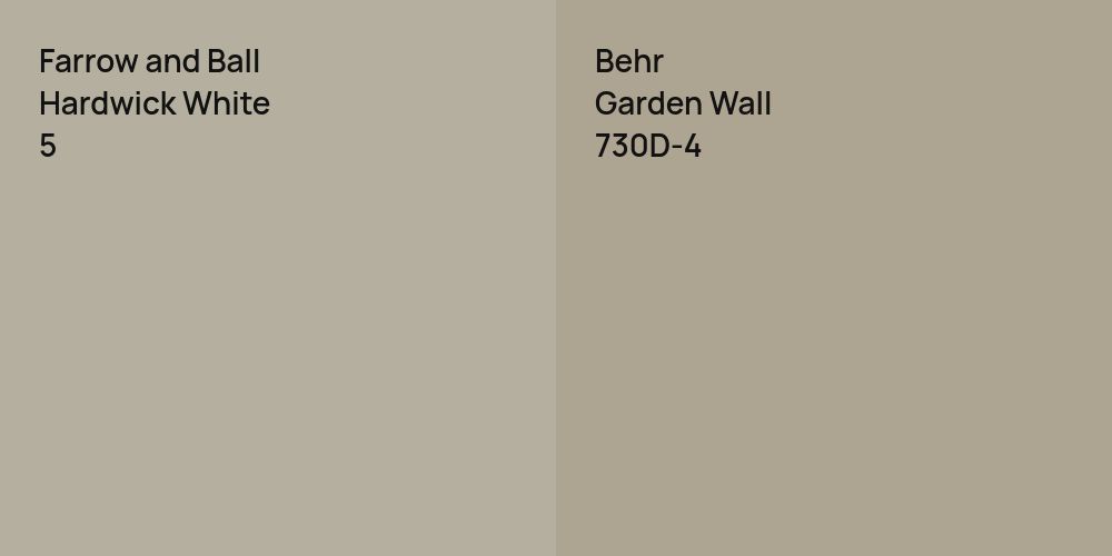 Farrow and Ball Hardwick White vs. Behr Garden Wall