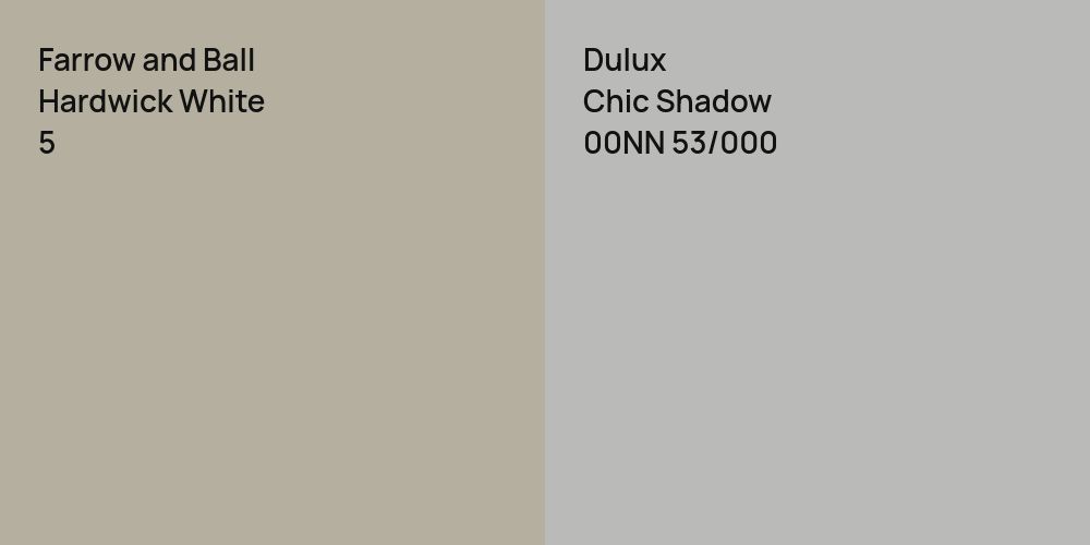 Farrow and Ball Hardwick White vs. Dulux Chic Shadow