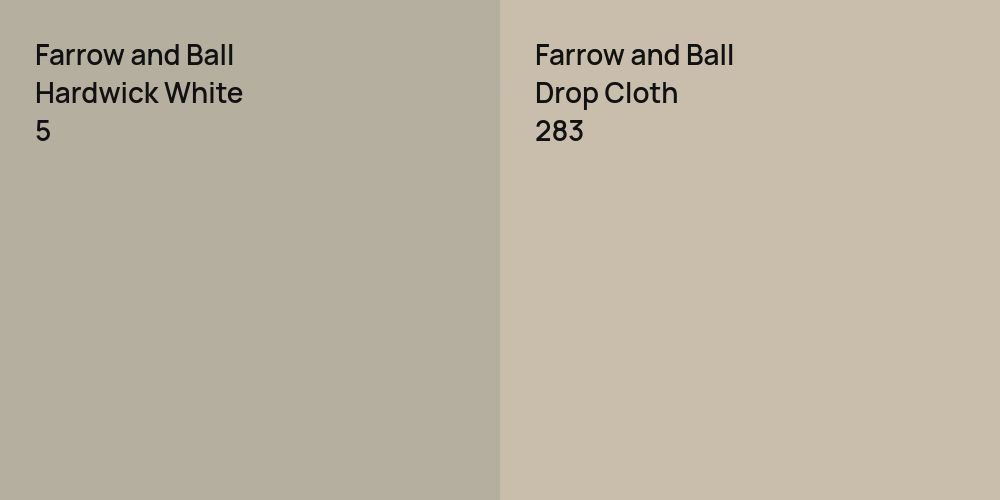 Farrow and Ball Hardwick White vs. Farrow and Ball Drop Cloth