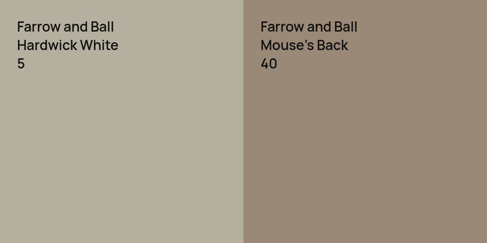 Farrow and Ball Hardwick White vs. Farrow and Ball Mouse's Back