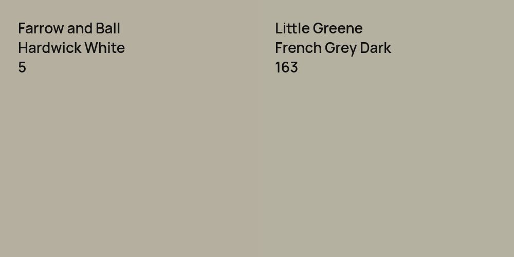 Farrow and Ball Hardwick White vs. Little Greene French Grey Dark