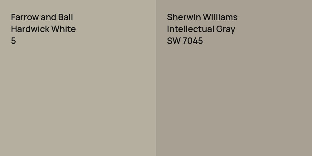 Farrow and Ball Hardwick White vs. Sherwin Williams Intellectual Gray