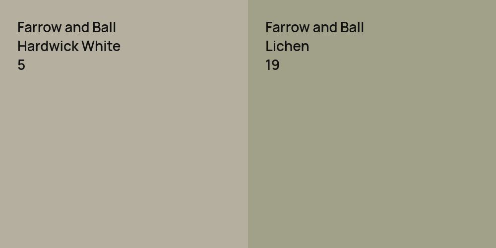 Farrow and Ball Hardwick White vs. Farrow and Ball Lichen