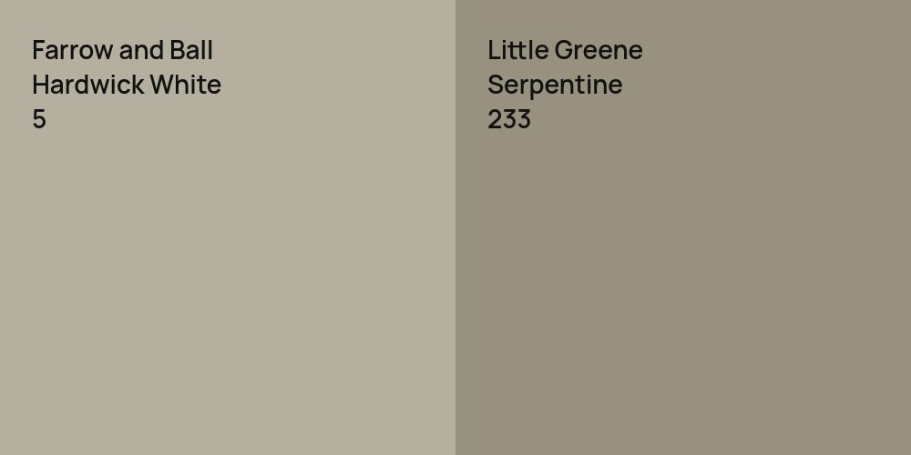 Farrow and Ball Hardwick White vs. Little Greene Serpentine