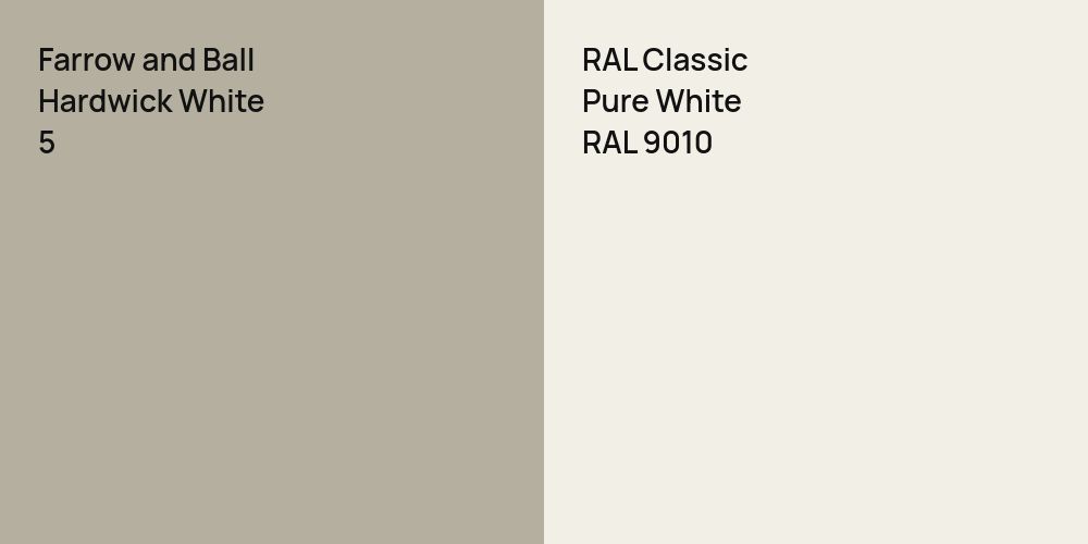 Farrow and Ball Hardwick White vs. RAL Classic Pure White