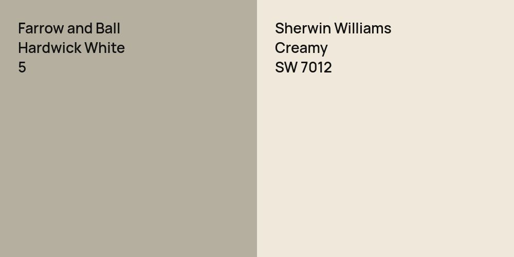 Farrow and Ball Hardwick White vs. Sherwin Williams Creamy