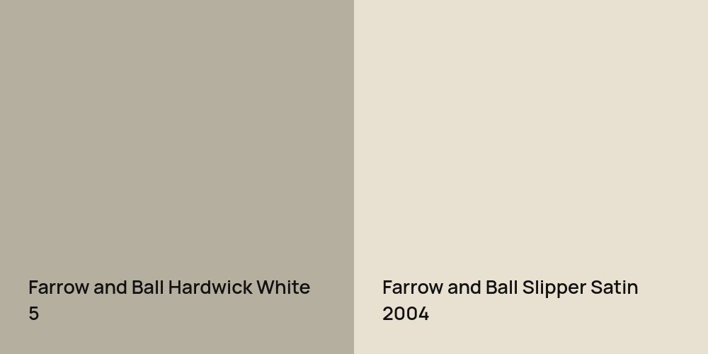 Farrow and Ball Hardwick White vs. Farrow and Ball Slipper Satin